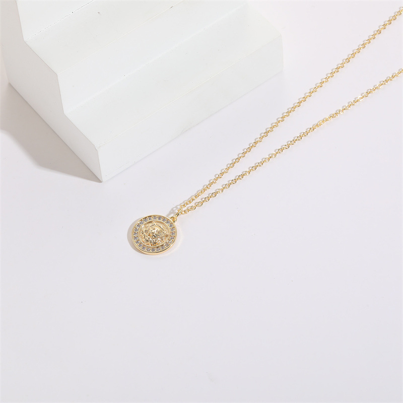 Fashion Bee Deer Copper Inlay Zircon Pendant Necklace 1 Piece