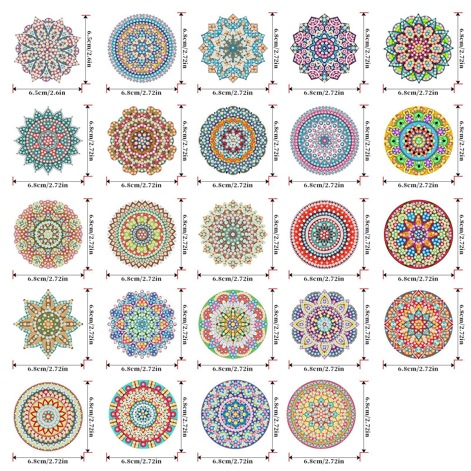 Transfronterizo mandala redondo magnetismo dibujo de diamante pegatinas de refrigerador para niños hechos a mano diy creativo pegatinas de mampostería al por mayor