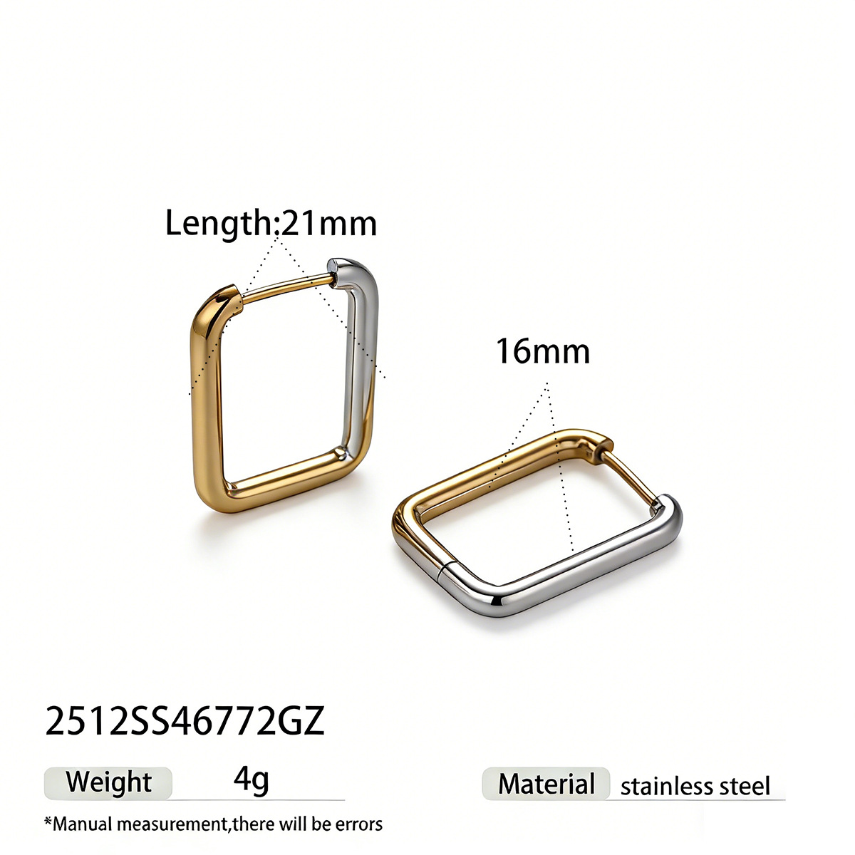 TENA Europa y los Estados Unidos venta transfronteriza aretes de acero inoxidable lujoso ligero de alto nivel brillante superficie de acero dorado joyas de orejas