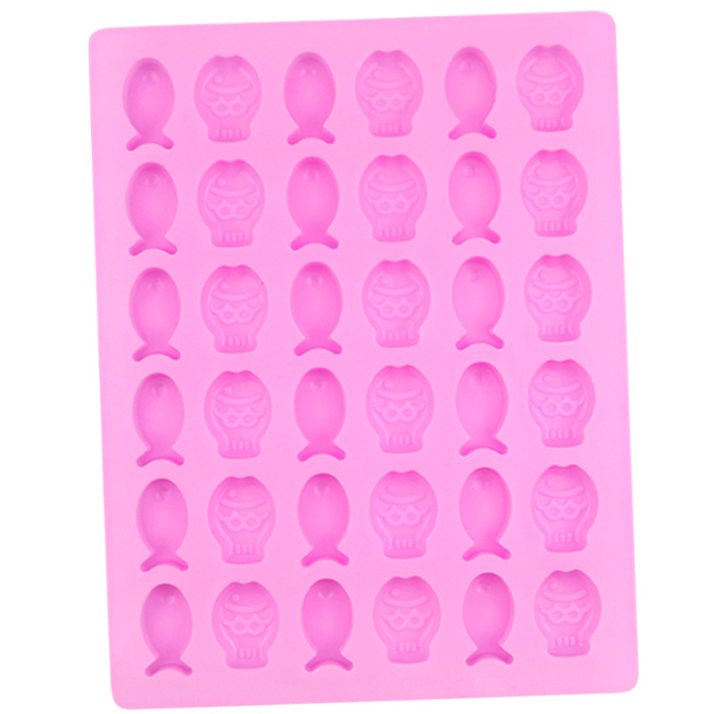 Blues baking mold 36-piece fish silicone chocolate mold fire paint wax grain mold Blues baking mold 36-piece fish silicone chocolate mold fire paint wax grain mold