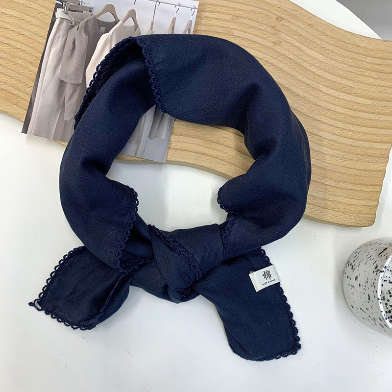 Toallas cuadradas coreanas de color sólido de doble capa de algodón exterior con un chal de moda pequeña bufandas de cuello bufandas de cuello