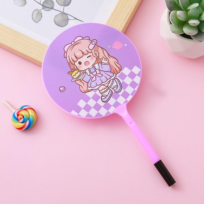 Creativo de dibujos animados fan pluma lindo aprendizaje papelería ventilador bolígrafo estudiante Premio regalo al por mayor publicidad logo