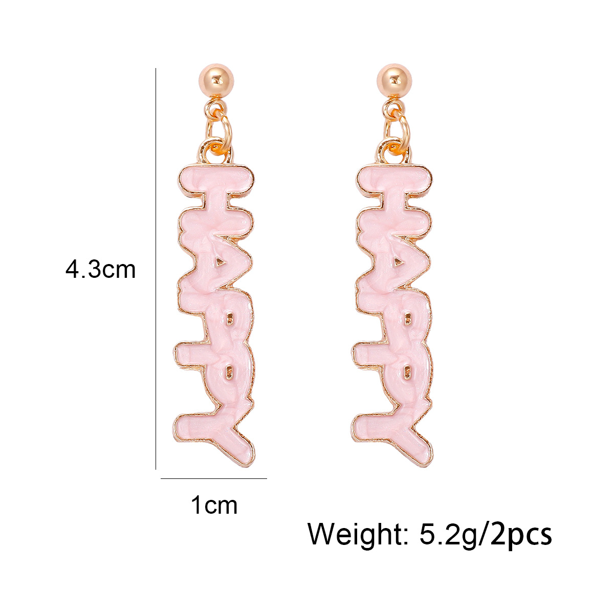 1 Pair Cute Sweet Letter Enamel Alloy Drop Earrings display picture 2