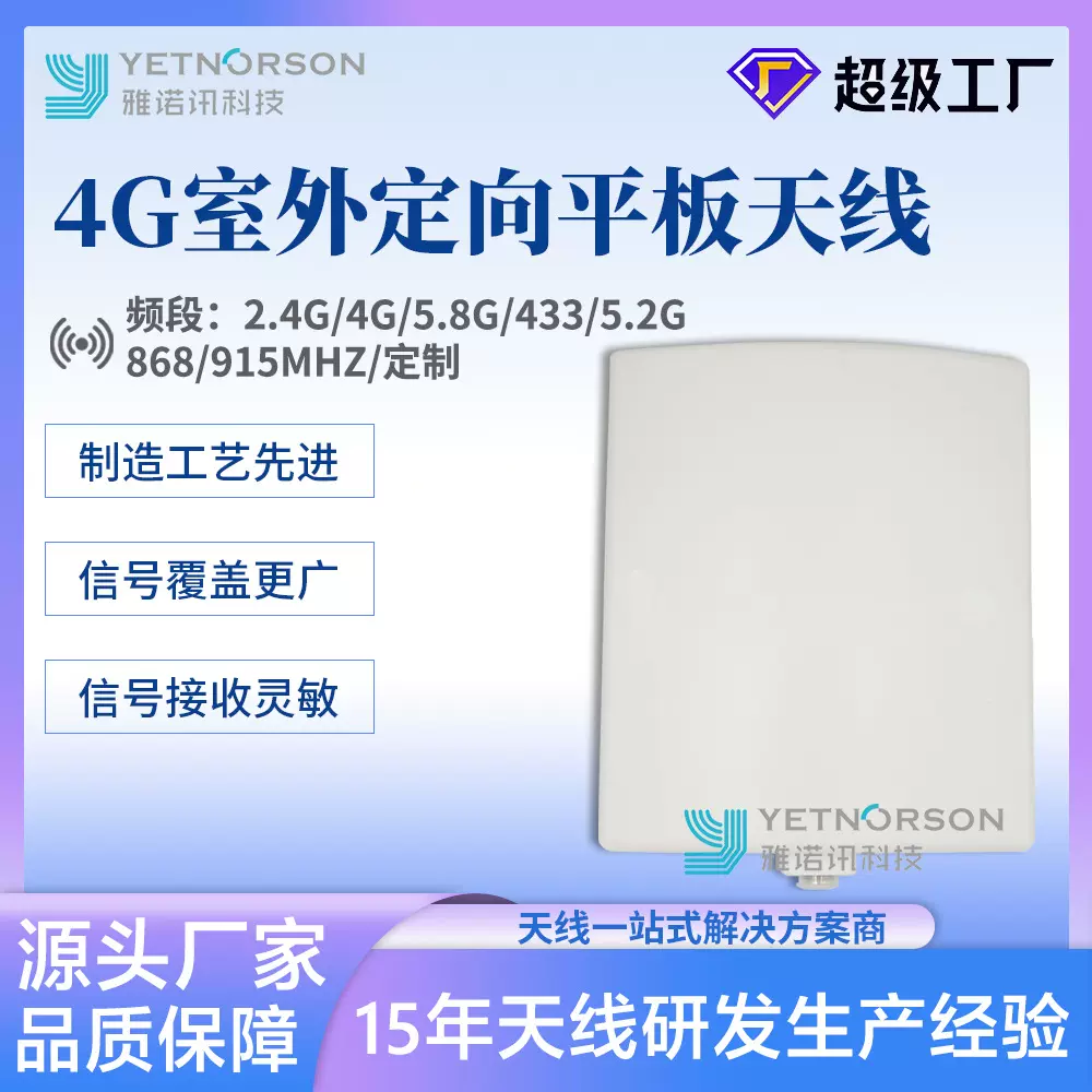 4G室外定向平板天线高增益定向壁挂天线室外网桥信号放大器天线