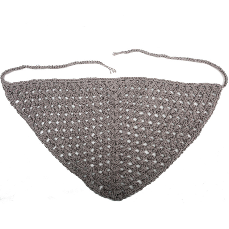 Francia cereza toallas triangulares mujeres primavera y otoño viajes padres-hijos gancho de punto flores hueco pañuelo de arte correa de pelo gorro