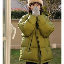 羽绒服新款立领女白鸭绒冬季免洗小个子短款保暖加厚外套潮流