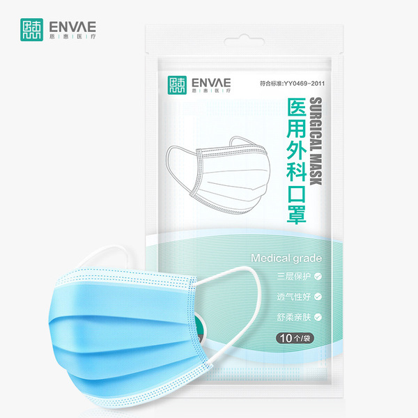 Disposable blue ultra thin medical mask for adults