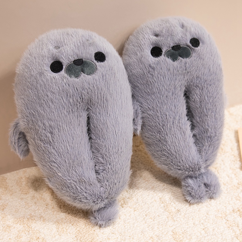 Zapatos de algodón de foca transfronterizos de invierno para niñas lindos bolsas de tacones para casa zapatos de algodón de peluche calentamiento