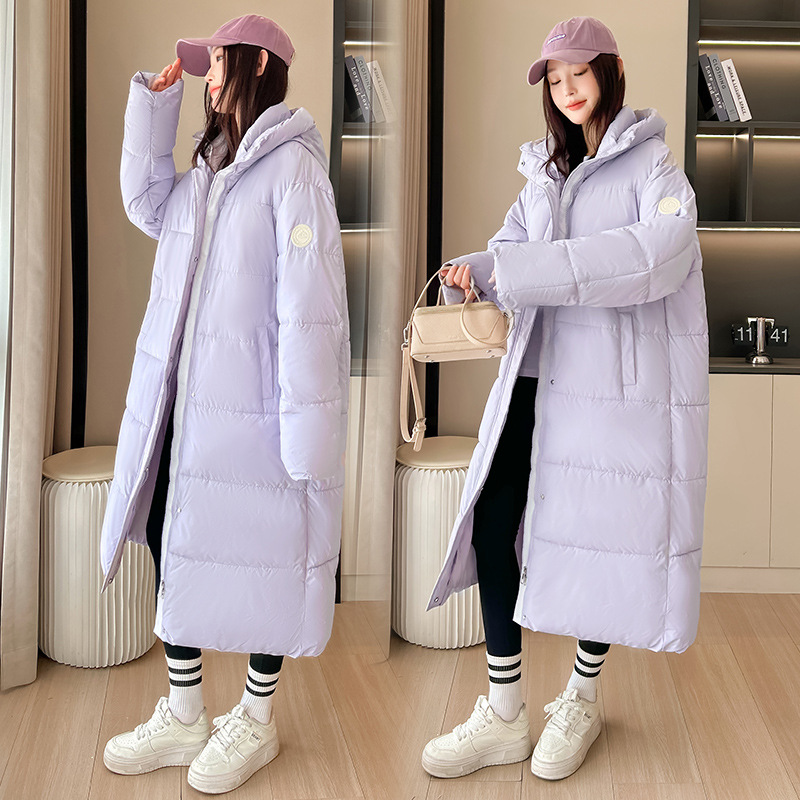 Inglés invierno ropa de algodón plumón mujer suelta rodilla larga invierno nueva chaqueta de algodón de mujer abrigo cálido image 1