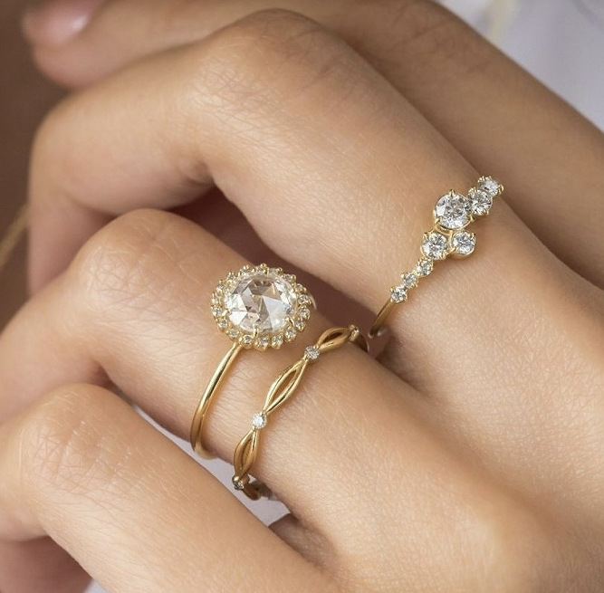 13g Weight Rings Classification 11, 5, 6 Ring Size 1 Set Quantity Casual, Street Occasion Alloy Material Geometric Pattern All Seasons Season Women's Gender Plating Design Classic Style Style 1 Set Classic Style Geometric Alloy Plating Women's Rings 34