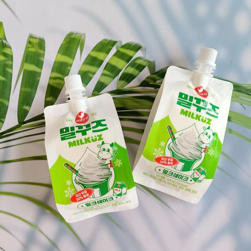 Korean Imported Shouer Milk-Flavored Ice Cream, Suckable Ice Cream, Cold Drink 117.9g Korean Imported Shouer Milk-Flavored Ice Cream, Suckable Ice Cream, Cold Drink 117.9g