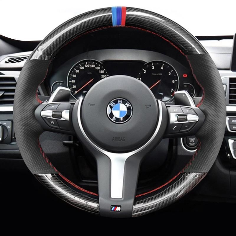 Es adecuado para BMW Serie 5 cubierta de volante de cuero con costura de mano 3 Serie / 1 Serie / 4 Serie / 7 Serie / X3 / X1 / X5 / X6