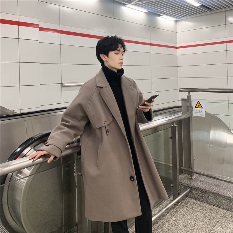 812-1-F325-가을과 겨울 새로운 남자 홍콩 스타일 모직 코트