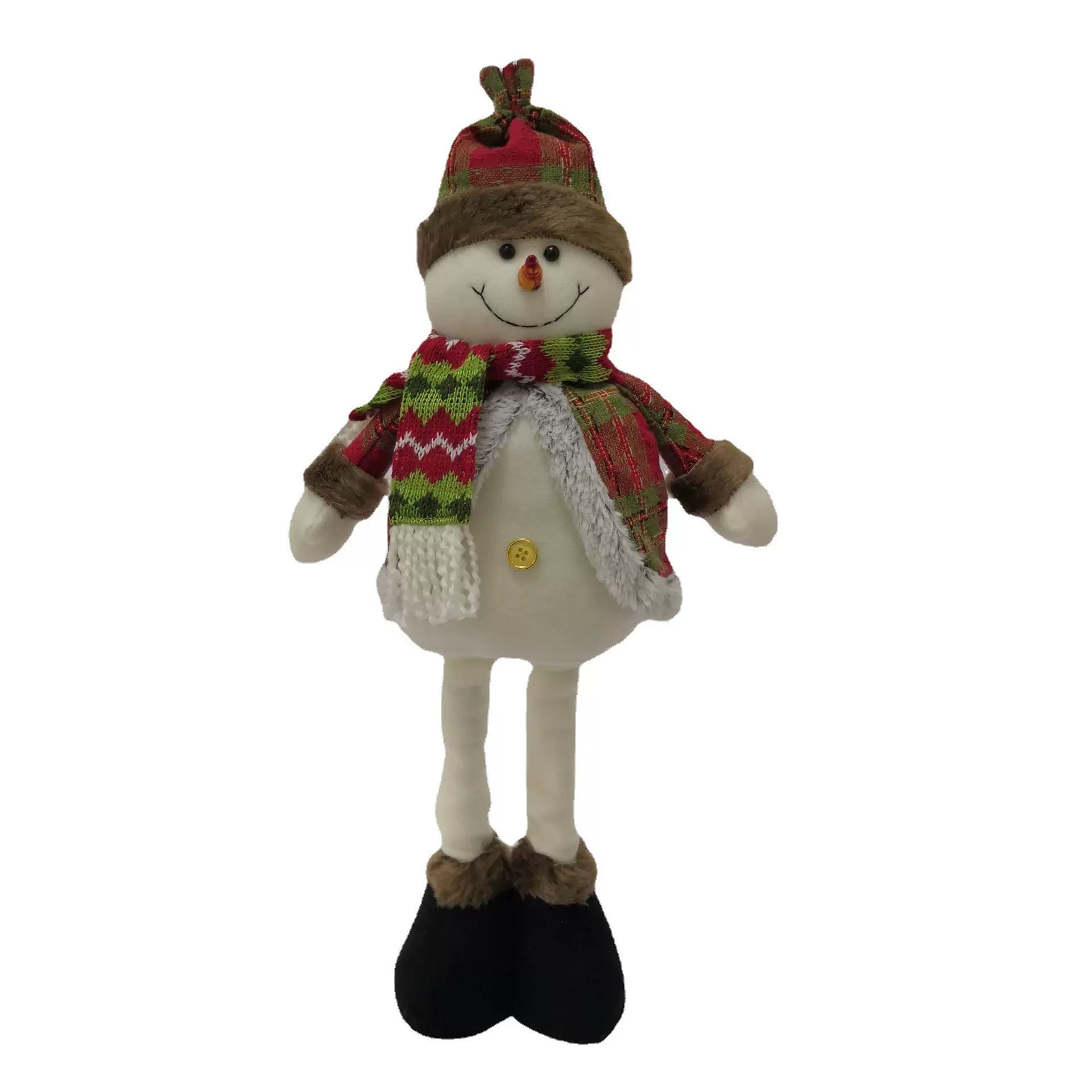 圣诞节装饰品圣诞站姿雪人老人麋鹿公仔伸缩玩偶摆件圣诞节礼物