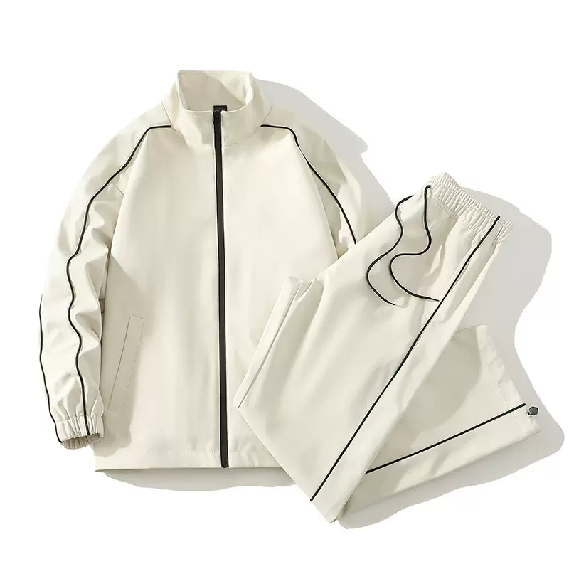 套装男美式春秋新款帅气潮牌工装外套夹克男士户外休闲运动两件套