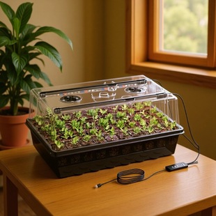 Self-Absorbing 60-Hole New Seedling Pot Seedling Lamp, Amazon Best-Selling Plant Lamp Breeding Set with Timed Dimming