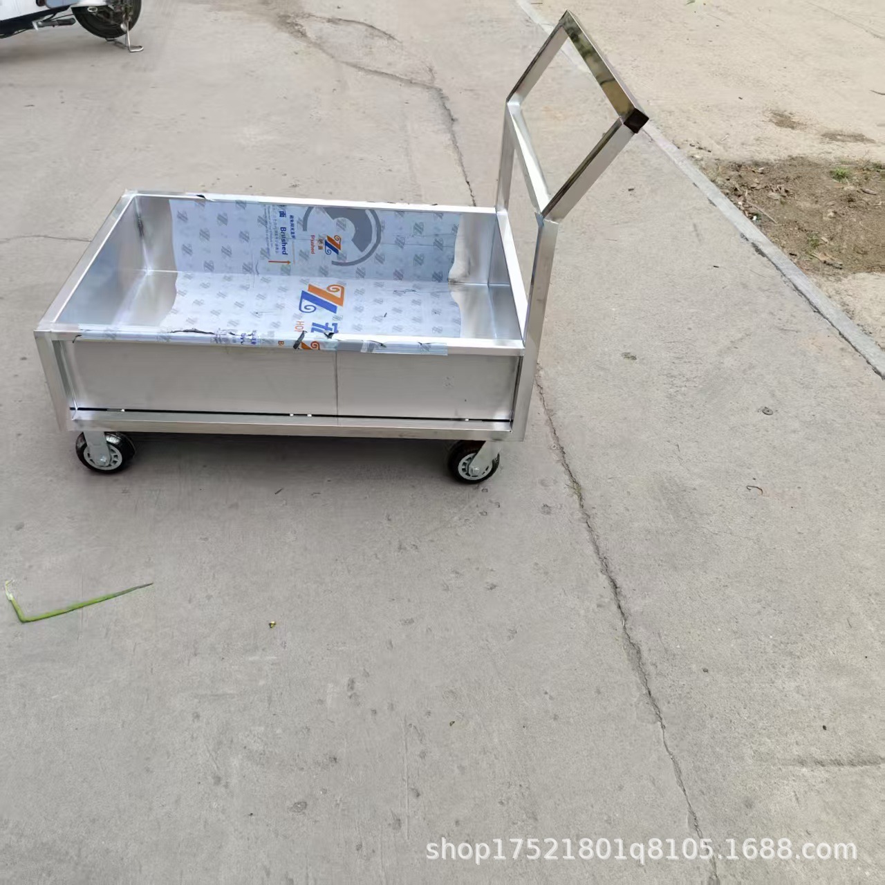 手推车平板车塑料超市小推车便携式静音拖车仓库拉货制造批发