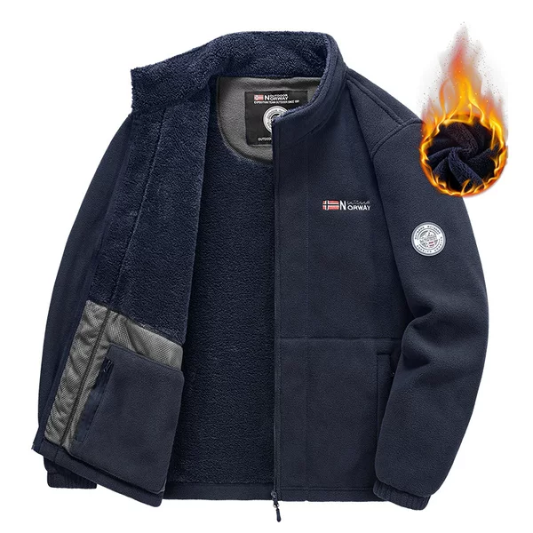 New Winter Men's Jacket Fleece Coat Men's Fleece Thickened Arctic Velvet Loose Windproof Warm Top Men's Clothing
