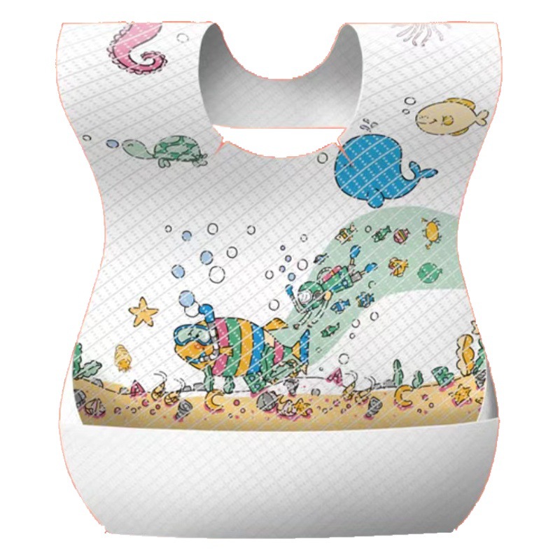 Portable Waterproof Children's Bibs, Disposable Feeding Bibs for Kids Eating Out, Saliva Napkins for Babies