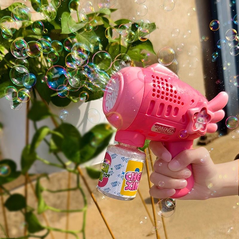 Los niños de celebridades de Internet tienen una linda pistola de burbujas porosa completamente automática, juguetes de regalo al aire libre navideño al por mayor
