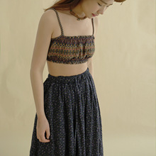 原创复古软糯碎花时髦抹胸 俏皮百搭打底混搭背心吊带D23077-1