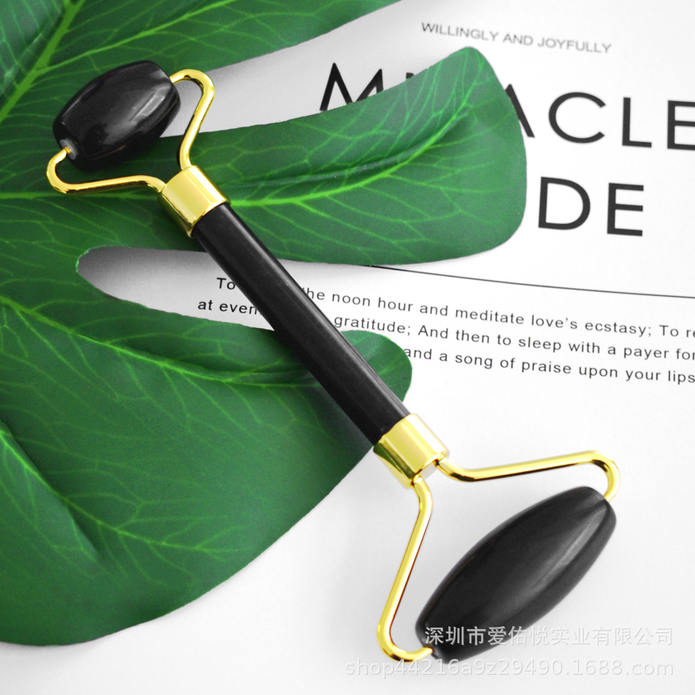 Venta al por mayor tablero de raspado jade rosa cristal dongling jade obsidiana masajeador cara adelgazamiento casa salón de belleza cara lifting