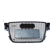 适用奥迪A5 2008-2012 中网Audi A5改装RS5款前杠蜂窝亮黑格栅网