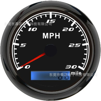 Engineering Machinery Yacht Odometer, automobile instrument - cx8019b-black-plate-black-cover-0-30mph
