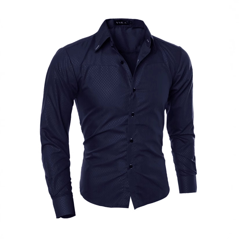 AliExpress modelos populares para la venta 2020 Otoño más tamaño de los hombres de la nueva camisa de manga larga de los hombres ocasionales a cuadros oscuros 5912