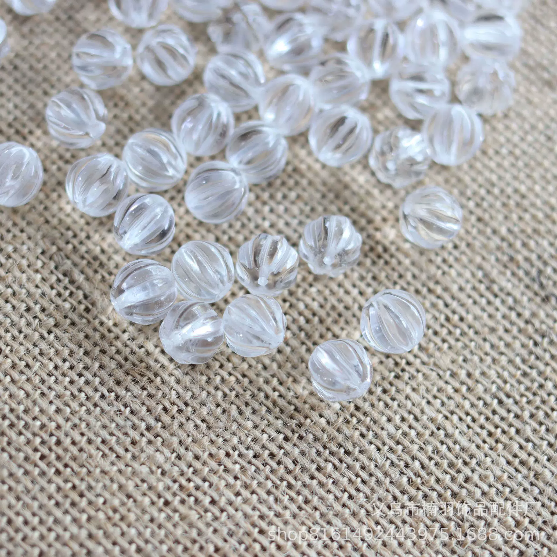 厂家直销 天然白水晶南瓜珠散珠古风发簪头饰汉服DIY手工饰品配件