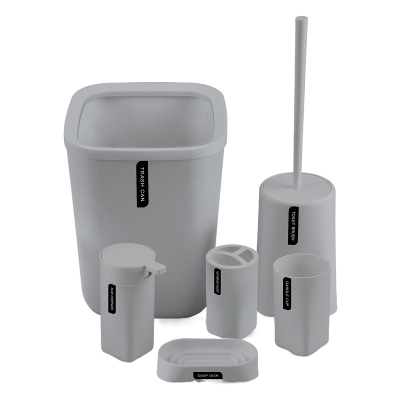 Suministros de baño conjunto de seis piezas Tianyuan lugar enjuague bucal Taza cepillado rack caja de jabón Baño de almacenamiento traje de baño de lavado