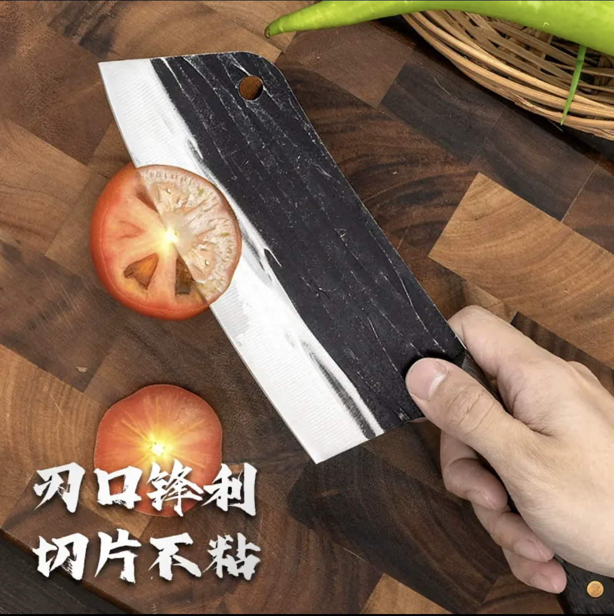Новый кованный костяной нож для нарезки, складной нож с деревянной ручкой, традиционный кухонный инструмент для разделки курицы, острый и прочный
