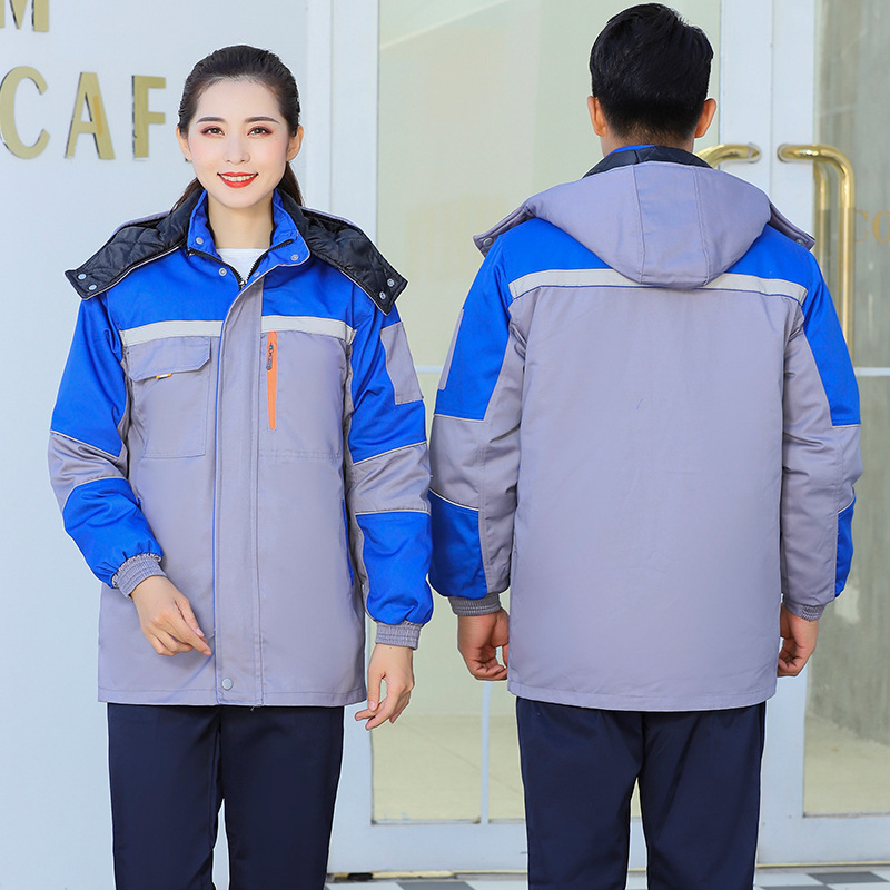 冬の綿服労働保護作業服は防寒服の綿入れのコートを取り外して耐摩耗性のある男性が綿入れを厚くしてカスタマイズすることができる|undefined