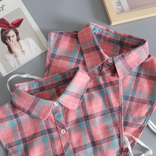 Boyi Yangbin autumn and winter fake collar women's versatile fake collar with sweater plaid brushed plaid fake shirt collar decorative collar