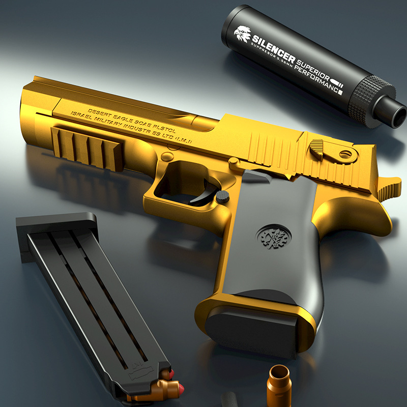 Gold Desert Eagle shell Soft Bullet Gun m1911 pistol Glock children's toys simulation wholesale bullet Rob