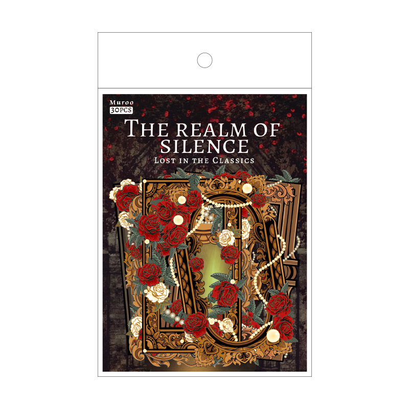 Paquete de pegatinas de luz láser de Mu Ran, serie clásica, tema de marco floral, pegatinas decorativas de material de cuenta manual