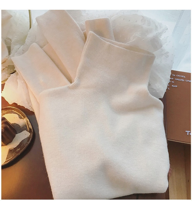 ChicShe ChicShe KANING Unifarbener, hochgeschlossener Strickpullover für Damen – Herbst/Winter 2025 – Neu, vielseitig, weich und warm_voghion.com