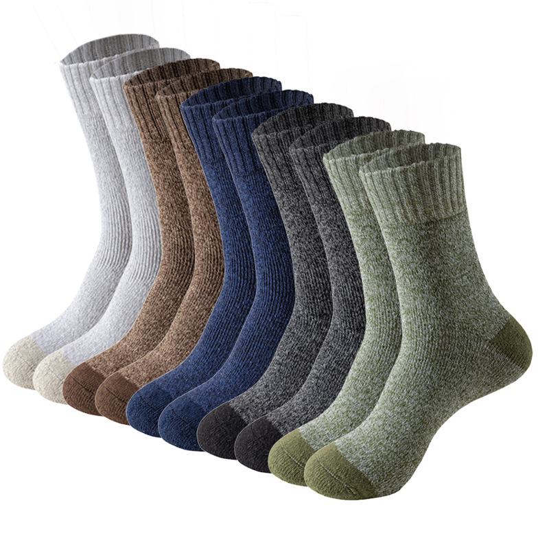socks men's winter fleece-lined thickened warm towel socks men's terry socks floor socks outdoor crew mountaineering socks