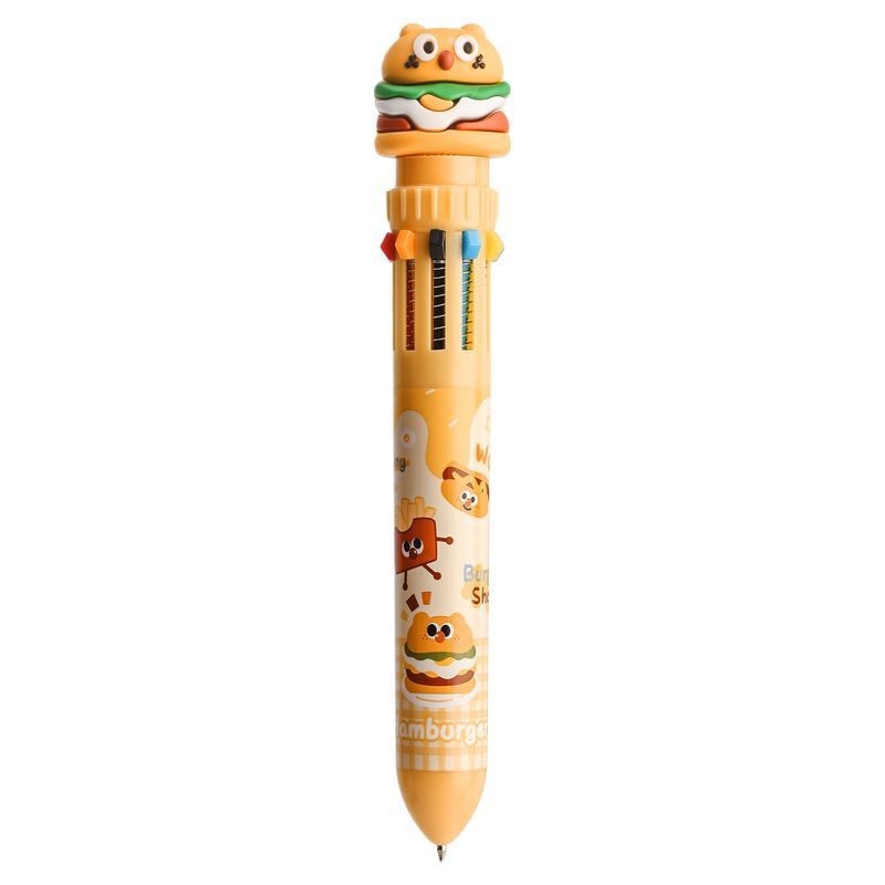 小学生向けのメモやマーキング用のプレス式10色ボールペン、かわいくてクリエイティブなマルチカラーインワンカラーペン|undefined