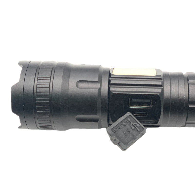 Linterna láser blanco multifunción coche roto ventana martillo hogar iluminación de emergencia linterna al aire libre luz fuerte linterna recargable