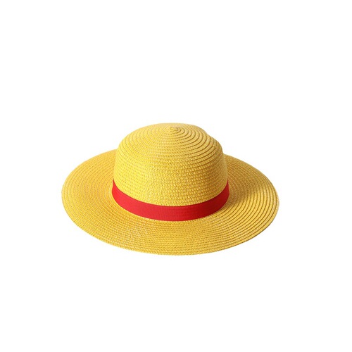 One Piece Luffy Straw Hat Cosplay Anime Costume Straw Woven Parent-Child Hat Sunshade Sun Protection Hat Performance Hat