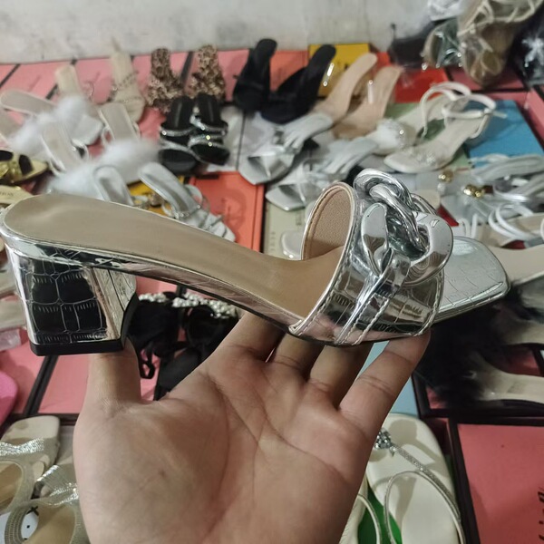 Sandals with rhinestones open toe stiletto heels