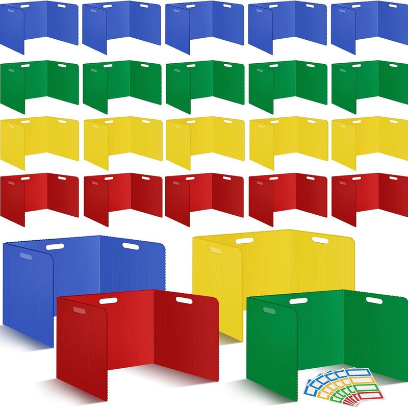 Cross-Border Best-Selling Student Desk with Wave-Shaped Handle Partition, Privacy File Folder Shielding Partition for Classroom Privacy
