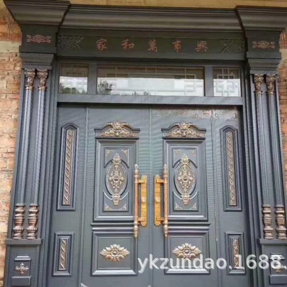 批发湖北钟祥农村自建房入户大门京山甲级锌合金大门多少钱