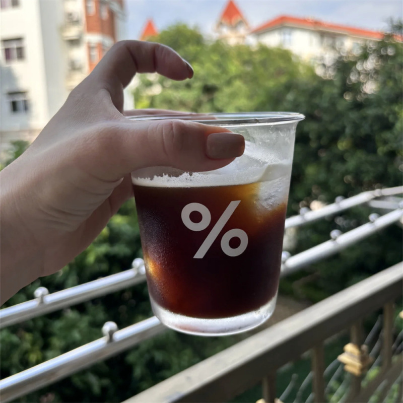 ins风玻璃咖啡杯美式杯子百分号家用水杯牛奶杯小众高级感饮料杯|undefined