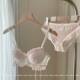 New Japanese Bow Tie-up Lace Underwear suit Thin Cup No Steel Ring Small Chest Not Empty Cup Upper Bra