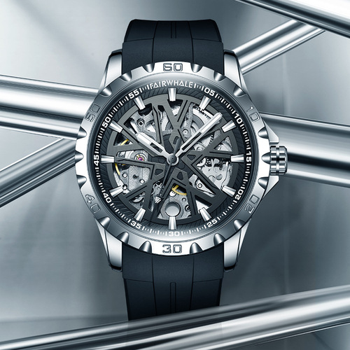 Mark Huafei brand watch men's fully automatic hollow mechanical watch fashion luxury watch