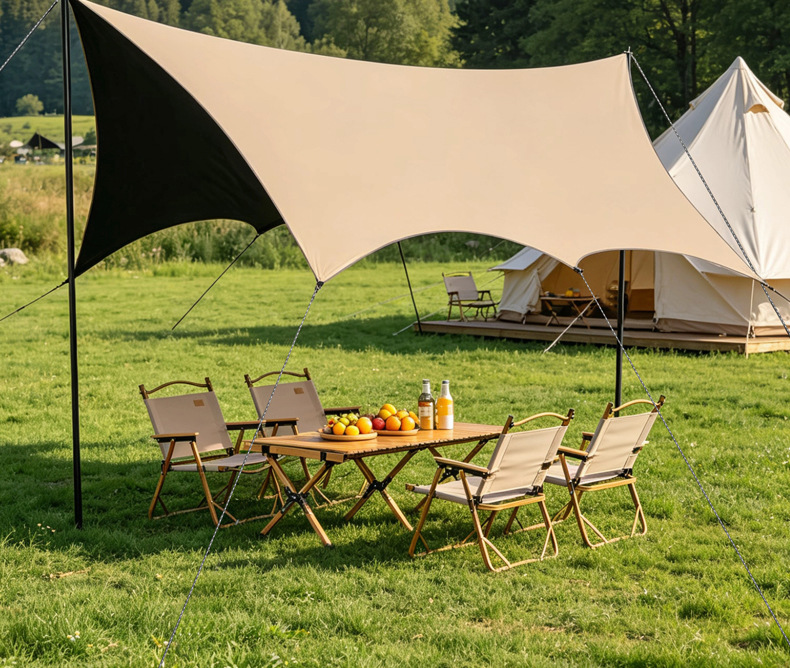 Vinyl Canopy Tent Outdoor Portable Large Camping Equipment Camping Picnic Sunshade Tent Rainproof Windproof