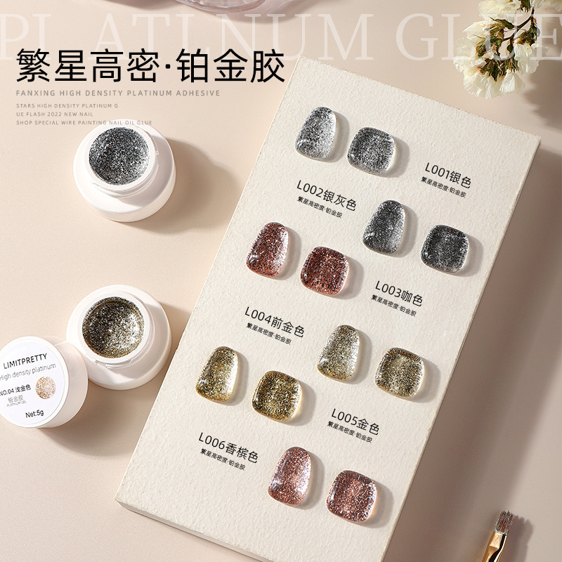Xingxing de alta densidad de platino pegamento flash 2022 Nueva línea de tracción de gancho de estilo japonés pintado pegamento de esmalte de uñas para salón de uñas