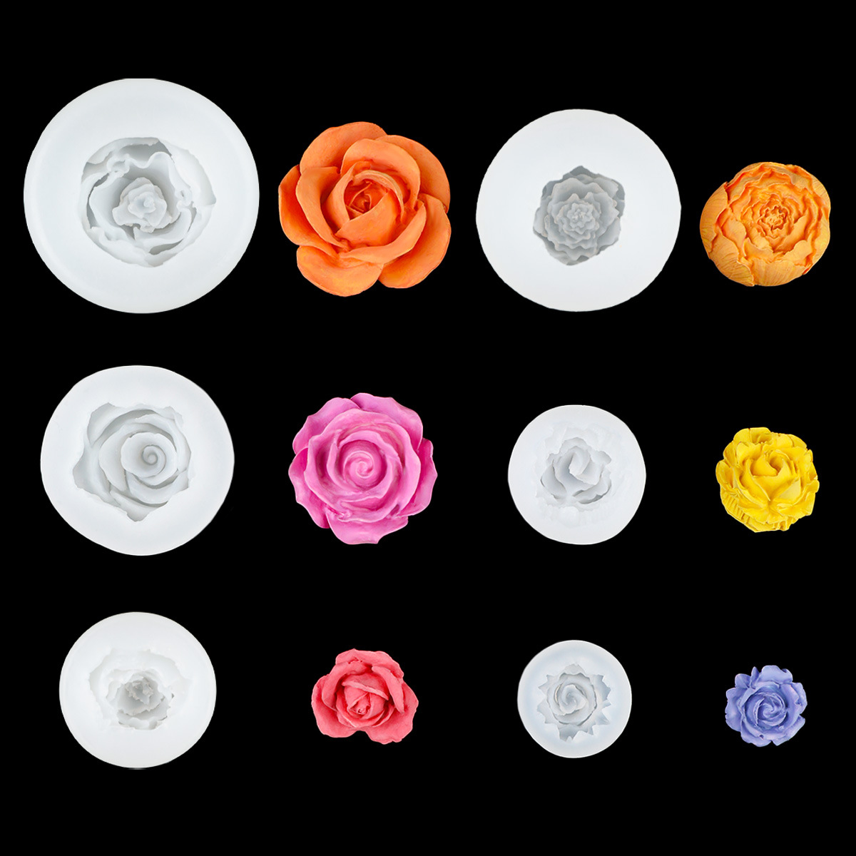 Juego de flores transparentes de seis piezas